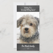 Foto: Simple Chalkboard met script, Kerstmis Feestdagenkaart (Voorkant)