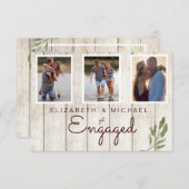 Foto Simple Wood Rustic Modern Verloving Save The Date (Voorkant / Achterkant)