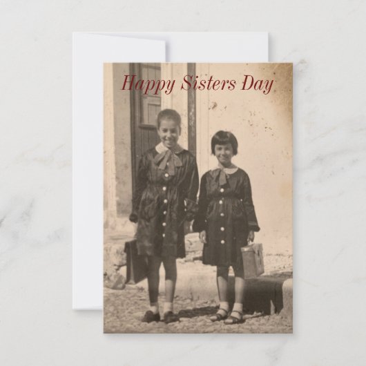 foto Sisters Day-kaart Bedankkaart (Voorkant)