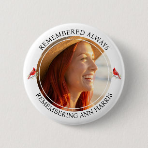 Foto sjabloon Herdenking Herinnering Kardinaal Ronde Button 5,7 Cm