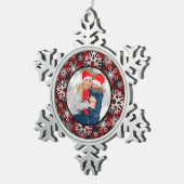 Foto-sneeuwvlokpeerkerstversiering Tin Sneeuwvlok Ornament (Rechts)