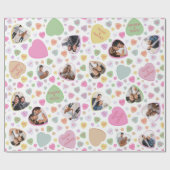 Foto Snoep Heart Valentijnsdag Gift Wrap Cadeaupapier (Vlak)