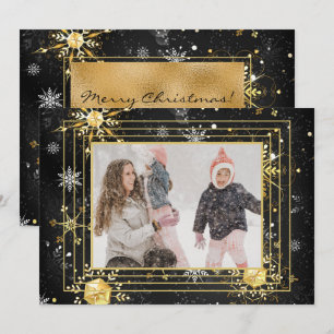 Foto Snowflakes Moderne Holiday Kaart