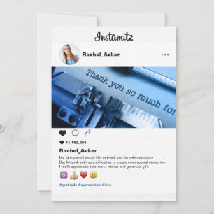 Foto Sociale Media Bat Mitzvah of Bar Mitzvah Bedankkaart