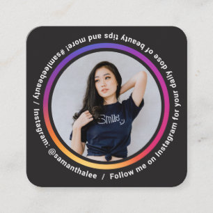 Foto sociale media Instagram moderne cirkel zwart Vierkante Visitekaartje