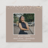 Foto | Sociale media | Tan Glitter | QR-code Vierkante Visitekaartje (Voorkant)