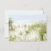 *~* Foto Soft Dune Beach Grass Wedding RSVP Kaartje (Achterkant)