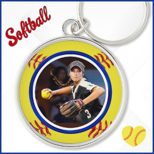 FOTO, Softball Senior Day Gift Ideeën, Softball Sleutelhanger