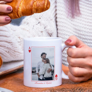 foto speelkaarten hart liefde aas eenvoudig koffiemok