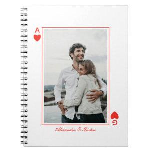 foto speelkaarten hart liefde aas eenvoudig notitieboek