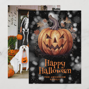 Foto Spooky Pumpkin Happy Halloween Kaart