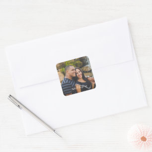Foto Stickers met tekst onderaan