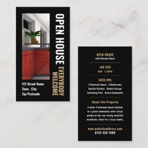 Foto Stijl Realtor Open Huis Adverteren Kaarten Visitekaartje