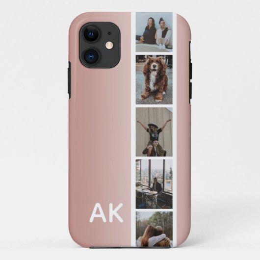 Foto Strip Pink Ombre Persoonlijke Initialen Case-Mate iPhone Case (Achterkant)