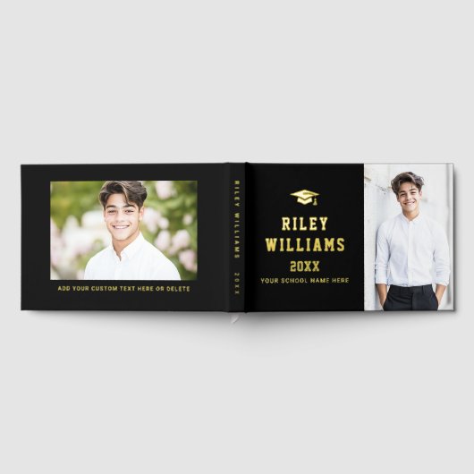 Foto student afstuderen afstudeerdop zwart echt gastenboek (Volledig)