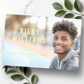 Foto student afstuderen afstuderen donkerblauw gastenboek