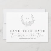 Foto Subtle Elegance | Classic Wreate Monogram Save The Date (Voorkant)