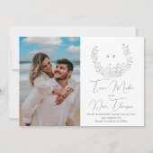 Foto Subtle Elegance | Classic Wreate Monogram Save The Date (Achterkant)