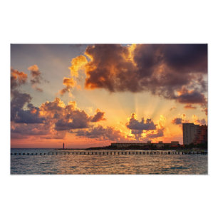 Foto: Sunrise in Cancun, Mexico Foto Afdruk
