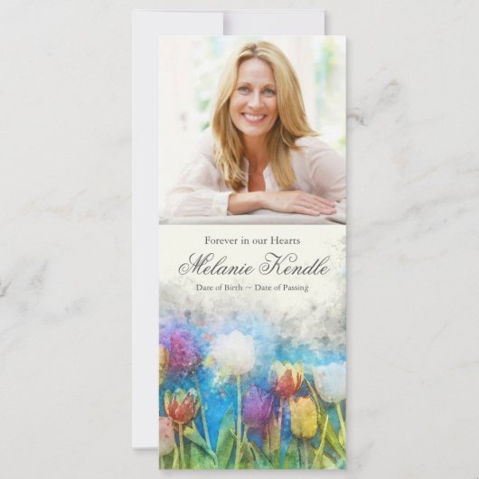 Foto Sympathie Bloemenbegrafenis Dank u kaart (Voorkant)