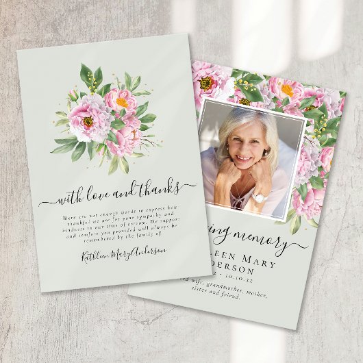 Foto sympathie Floral Funeral Bedankkaart