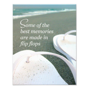 Foto teenslippers Beach Quote Foto Afdruk