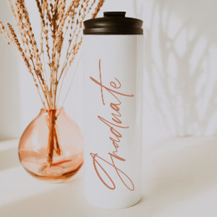 Foto terracotta afstuderen script modern elegant thermosbeker