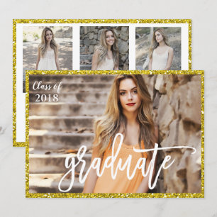 FOTO TOEVOEGEN - Afstudeer Glitter Uitnodiging