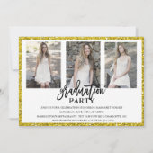 FOTO TOEVOEGEN - Afstuderen Glitter Invitation Kaart (Achterkant)