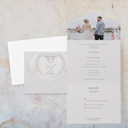 Foto toevoegen Alles in één bruiloft All In One Uitnodiging