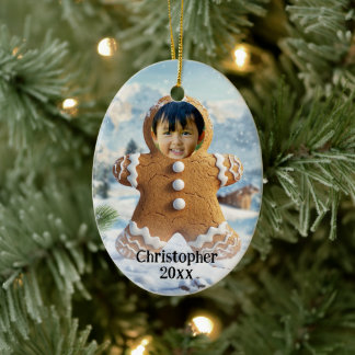 Foto toevoegen Gingerbread Man Cookie Photo Lijst Keramisch Ornament