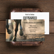 Foto toevoegen Horse Equine QR Code Visitekaartje