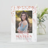 FOTO TOEVOEGEN - Modern Sweet 16 uitnodiging (Staand voorkant)