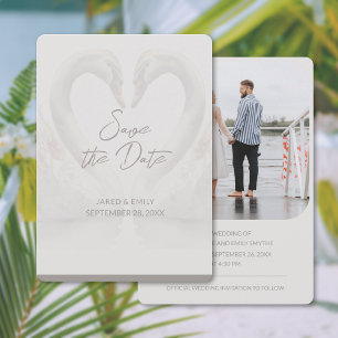 Foto toevoegen Zwaan bruiloft Save the Date Kaarte