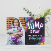 Foto Trampoline Party Invitation | JUMP Kaart (Staand voorkant)
