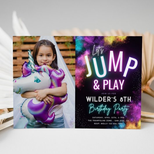 Foto Trampoline Party Invitation | JUMP Kaart