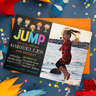 Foto Trampoline Party Invitation Kaart
