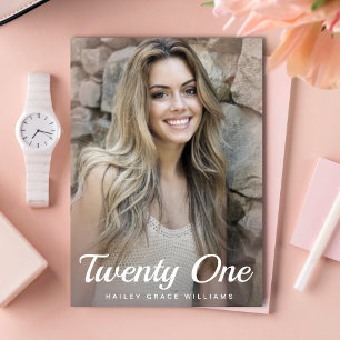 Foto Trendy Pink 21st Birthday Party Kaart