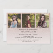 Foto Trendy Pink Chic Graduparty Kaart (Achterkant)