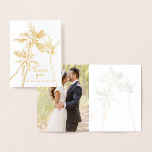 Foto Tropische palmbomen Beach Modern Dank je Folie Kaarten