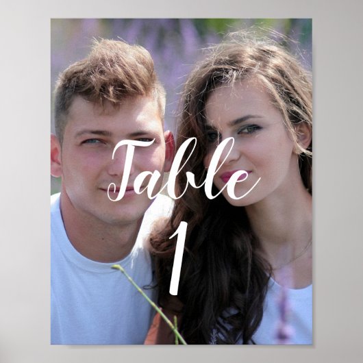 Foto Trouwtafel Nummer Teken Poster (Voorkant)
