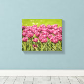 Foto Tulps Field Flower Canvas Afdruk (Insitu (Houten vloer))