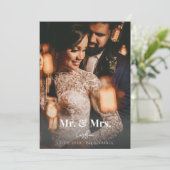 Foto Typografie Bruiloft Aankondiging Mr. & Mrs V2 (Staand voorkant)
