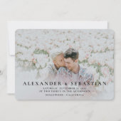 Foto Typografie Simple Gay Save the Date Wedding (Voorkant)
