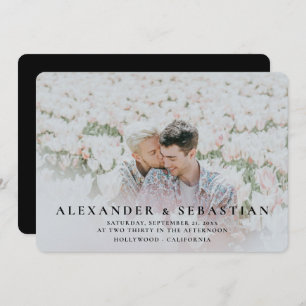 Foto Typografie Simple Gay Save the Date Wedding
