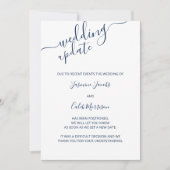 Foto Uitstelkaart Blauw Script Trouw Update Kaart (Voorkant)