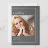 Foto Uitvaart Grijs Faux Metallic Kaart (Voorkant)