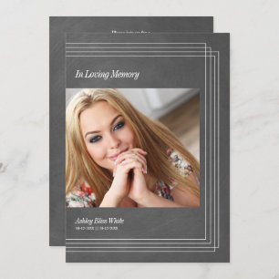 Foto Uitvaart Grijs Faux Metallic Kaart