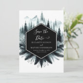 Foto unieke berg bruiloft save the date (Staand voorkant)