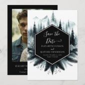 Foto unieke berg bruiloft save the date (Voorkant / Achterkant)